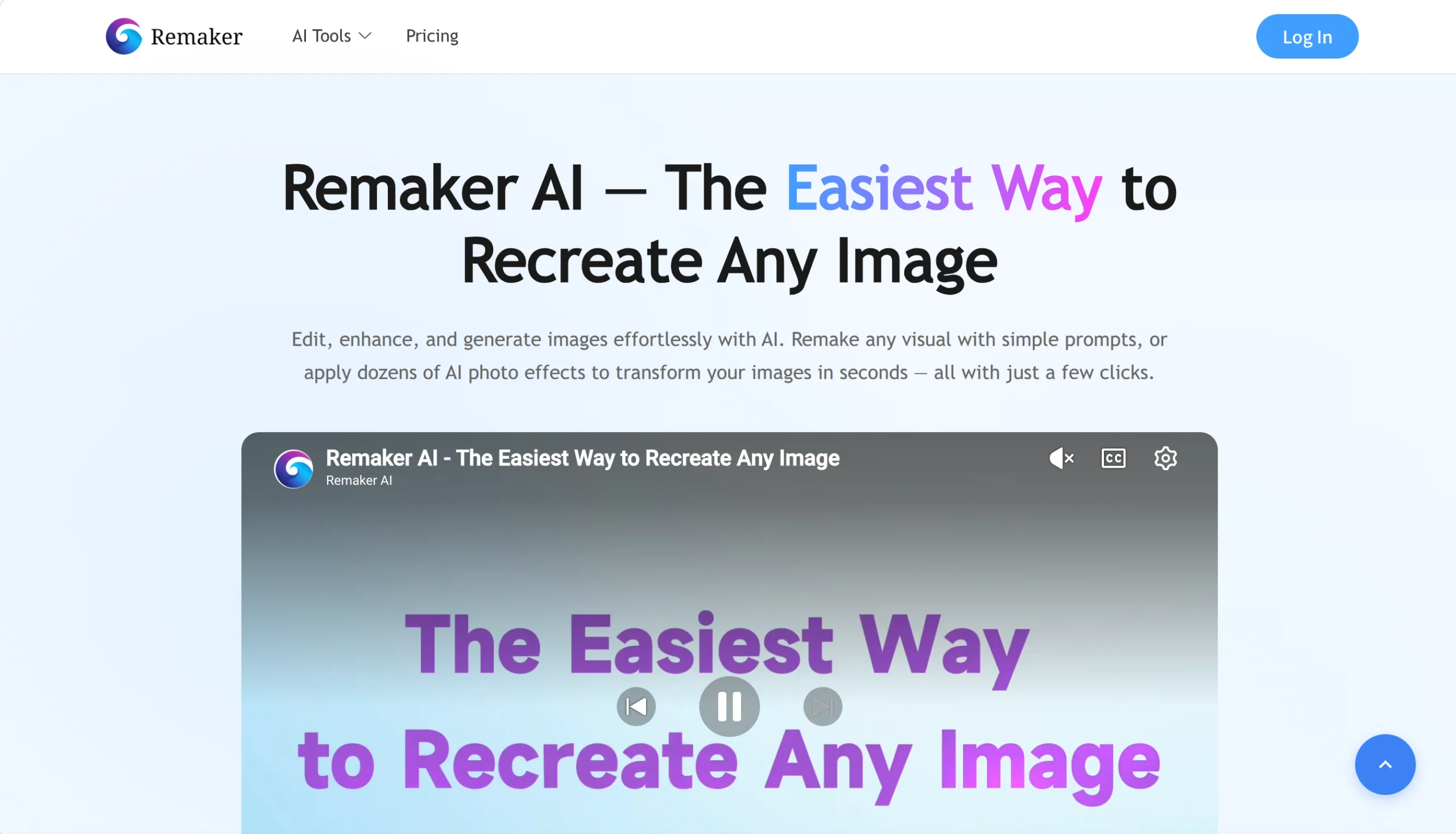 remaker ai website screenshot