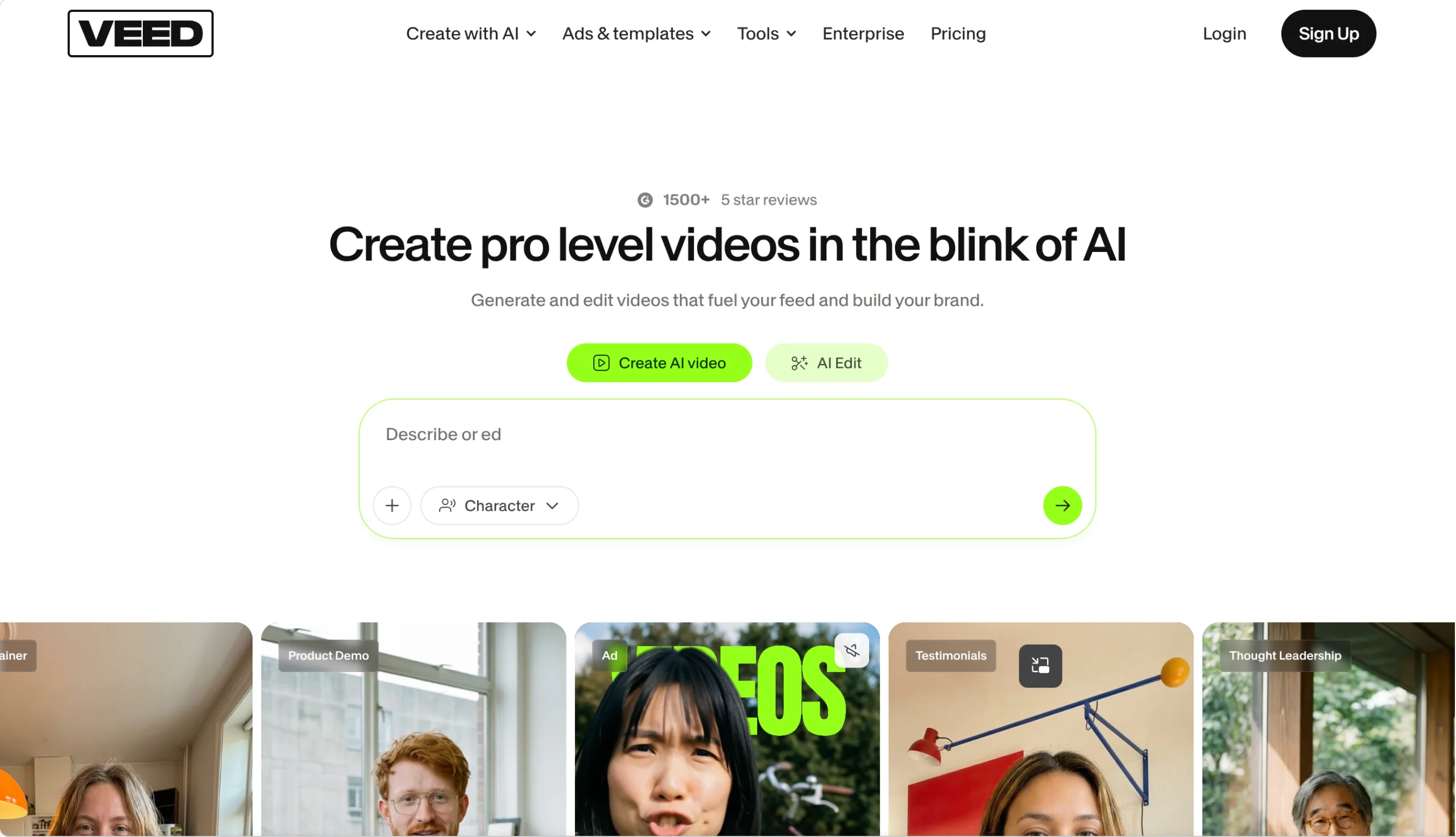 veed io website screenshot