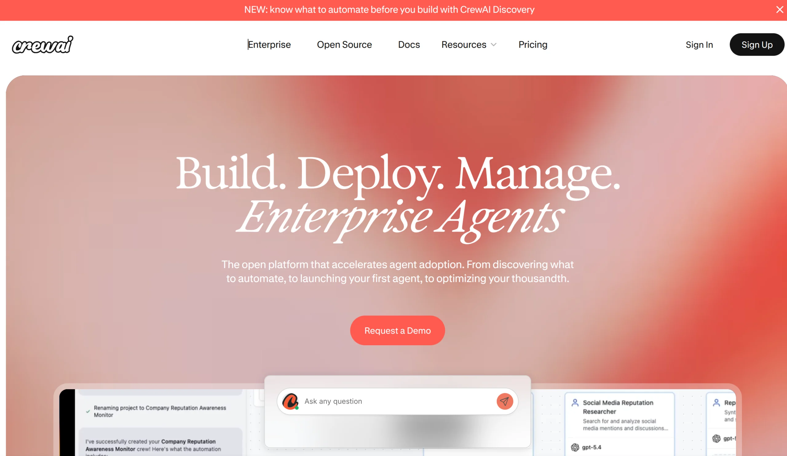 crewai website screenshot